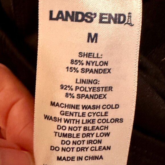 New Lands' End One Piece Swimsuit Size M Black Tulip Wrap Swim Dress Feminine - Picture 5 of 15